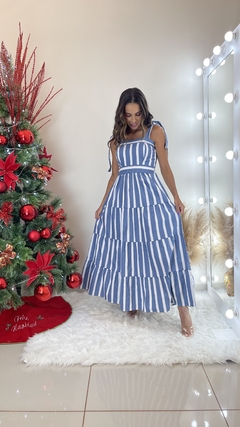 VESTIDO BLUE LISTRAS - loja online