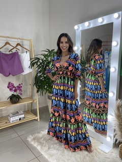 VESTIDO FRUTAS LONGO - comprar online