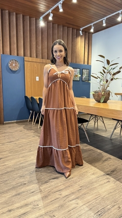 VESTIDO LONGO BICOLOR - loja online