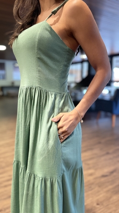 VESTIDO LINHO CAMADAS - AME CLOSET