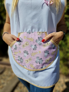 Blanco dos broches, Hipopótamo Rosa, bies Beige - tienda online
