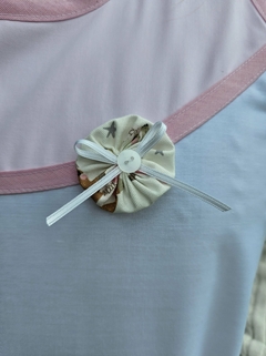 Blanco cruzado con canesú rosa. Bailarinas. Bies rosa - tienda online