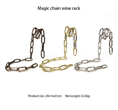 Suspensão mágica corrente de ferro vinho rack de metal corrente pendurado garrafa de vinho titular barra armário exibição suporte prateleira decoração da sua casa - comprar online
