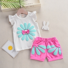 Conjunto de roupas de verão para meninas bibicola 2 peças agasalho de algodão para crianças roupas de desenho animado manga curta conjuntos de roupas para meninas - loja online