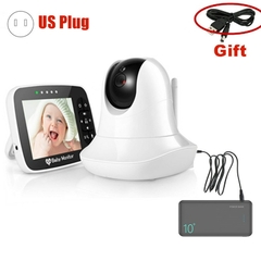 Monitor de bebê de tela grande de 3,5 polegadas com visão noturna infravermelho sem fio monitor de vídeo colorido com câmera de ninar remota Zoom na internet