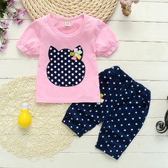Conjunto de roupas de verão para meninas bibicola 2 peças agasalho de algodão para crianças roupas de desenho animado manga curta conjuntos de roupas para meninas na internet
