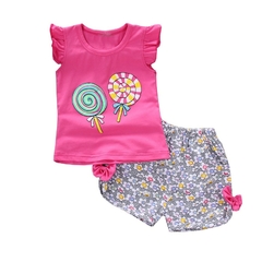 Conjunto de roupas de verão para meninas bibicola 2 peças agasalho de algodão para crianças roupas de desenho animado manga curta conjuntos de roupas para meninas - Belasco Shop