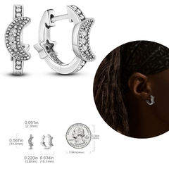Brincos de argola dupla charm 2023. Prata 925 Brilhante Pave Stud Brinco Presente para Mulheres Jóias de noivado Aniversário - comprar online