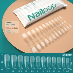NAILPOP 120pcs Unhas Postiças Prensa de Acrílico em Unhas Caixão Unhas Artificiais Claras Dicas de Unhas Falsas para Extensão Ferramenta de Manicure na internet