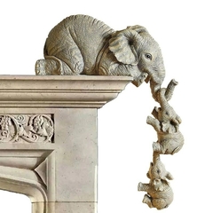 3 pçs/conjunto Estatuetas de Elefante Bonito Elefante Segurando Bebê Elefante Resina Artesanato Mobiliário Doméstico Presente
