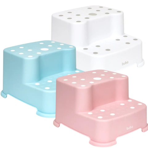 Degrau Duplo Antiderrapante Branco