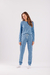 Pijama Manga Longa/Calça Azul Florzinhas - comprar online