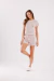Pijama Manga Curta/Shorts Listrado Rose/Ursinhos - comprar online