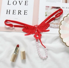 TANGA MARIPOSAS FLOR CON PERLAS