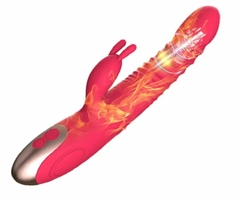 Vibrador telescópico con calefacción y lengua estimulador de clítoris