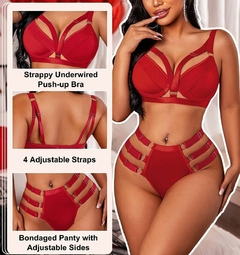 Conjunto rojo vino con tiras ajustables xl