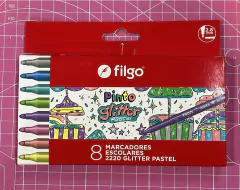 Marcadores FILGO 2220 glitter pastel x8