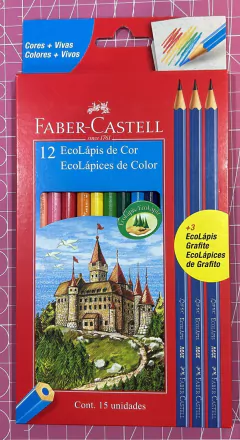 Lapices FABER CASTELL 12 +3 negros