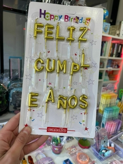 Velitas metalicas "Feliz cumpleaños" en internet