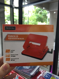 perforadora REXON 15 hojas roja