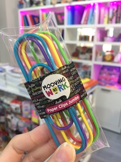 Clips MOOVING jumbo neon x 6