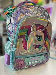Mochila FOOTY espalda con luz unicornio 18p