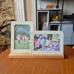 Porta Retrato de Mesa Em Aco 10x15 Duplo - comprar online