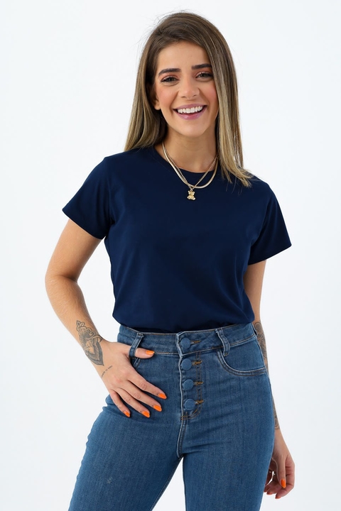 T-shirt básica azul marinho