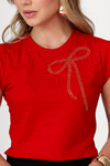 T-shirt Muscle Tee Laço Strass