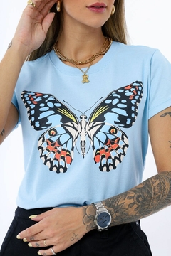 T-shirt Borboleta azul