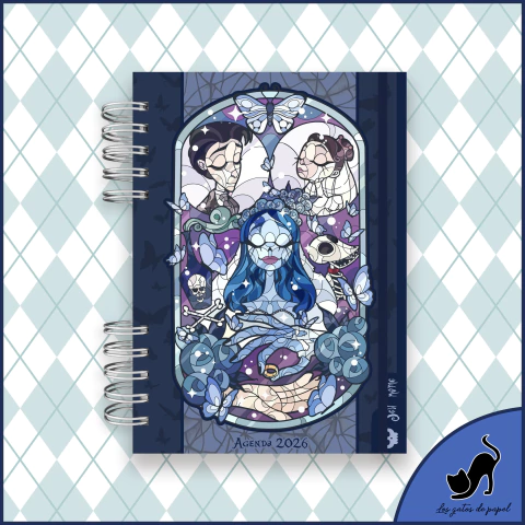 Agenda 2026 personalizada com marcador de página - A Noiva Cadáver (Corpse Bride) - comprar online