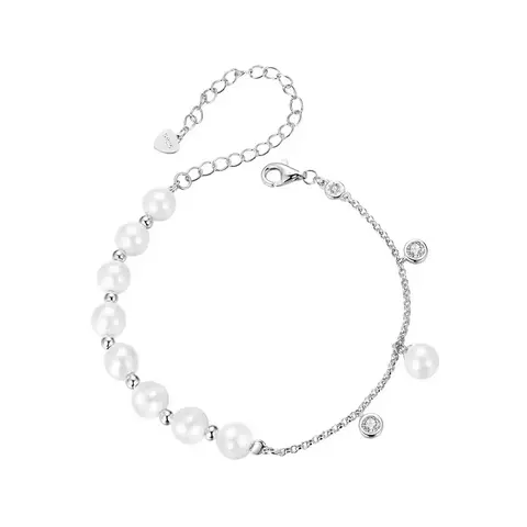 Pulseira Perolada em Prata