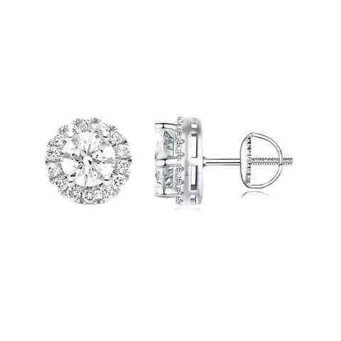 Brinco Brilhante Moissanite em Prata