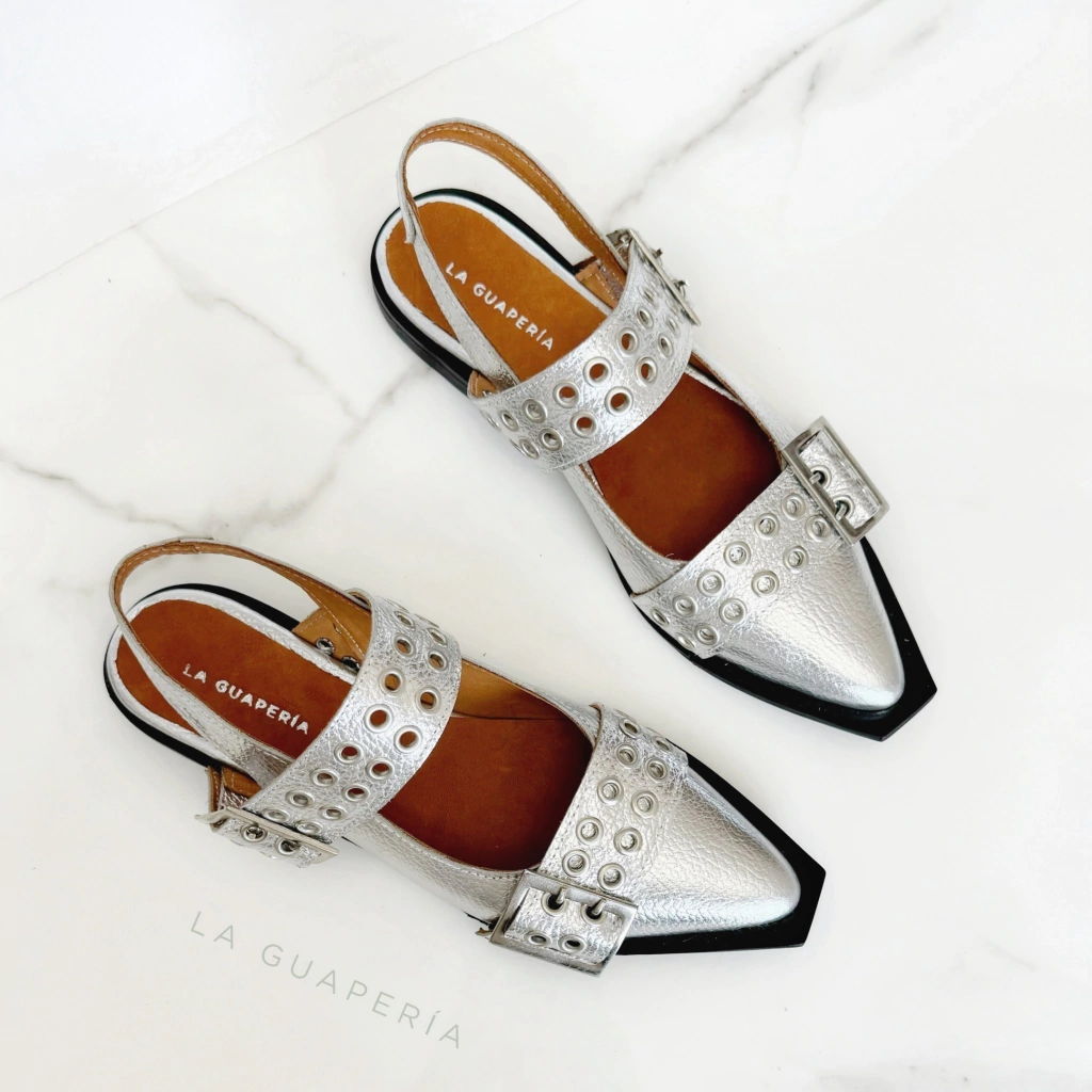 Zapatos de Cuero Demon Plata