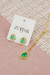Conjunto de Brinco e Colar Gravatinha de Zircônia Verde Banhado em Ouro 18K - Beleza Natural!