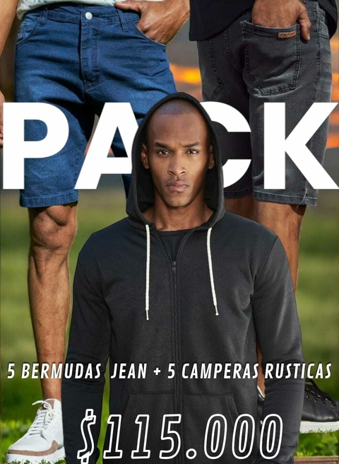 PACK 5 BERMUDAS JEANS 5 CAMPERAS RUSTICAS.