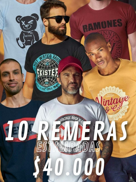 PACK 10 REMERAS ESTAMPADAS