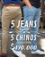 Pack 5 Jeans 5 Chinos De Gabardina