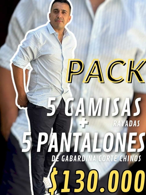 PACK 5 CAMISAS RAYADAS 5 CHINOS. - comprar online