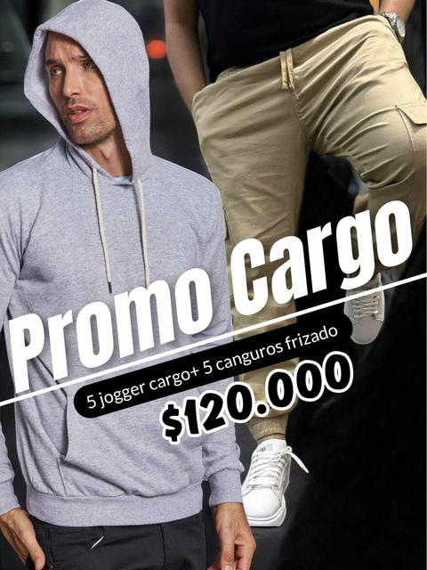 PACK 5 JOGGER CARGO 5 CANGUROS FRIZADO . - comprar online