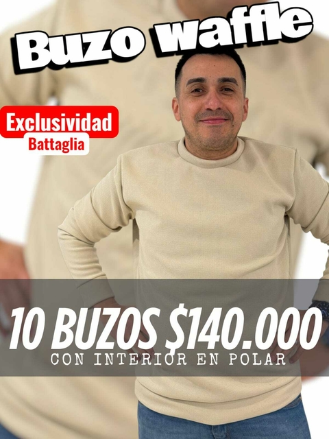 PACK 10 BUZOS WAFFLE C/POLAR.