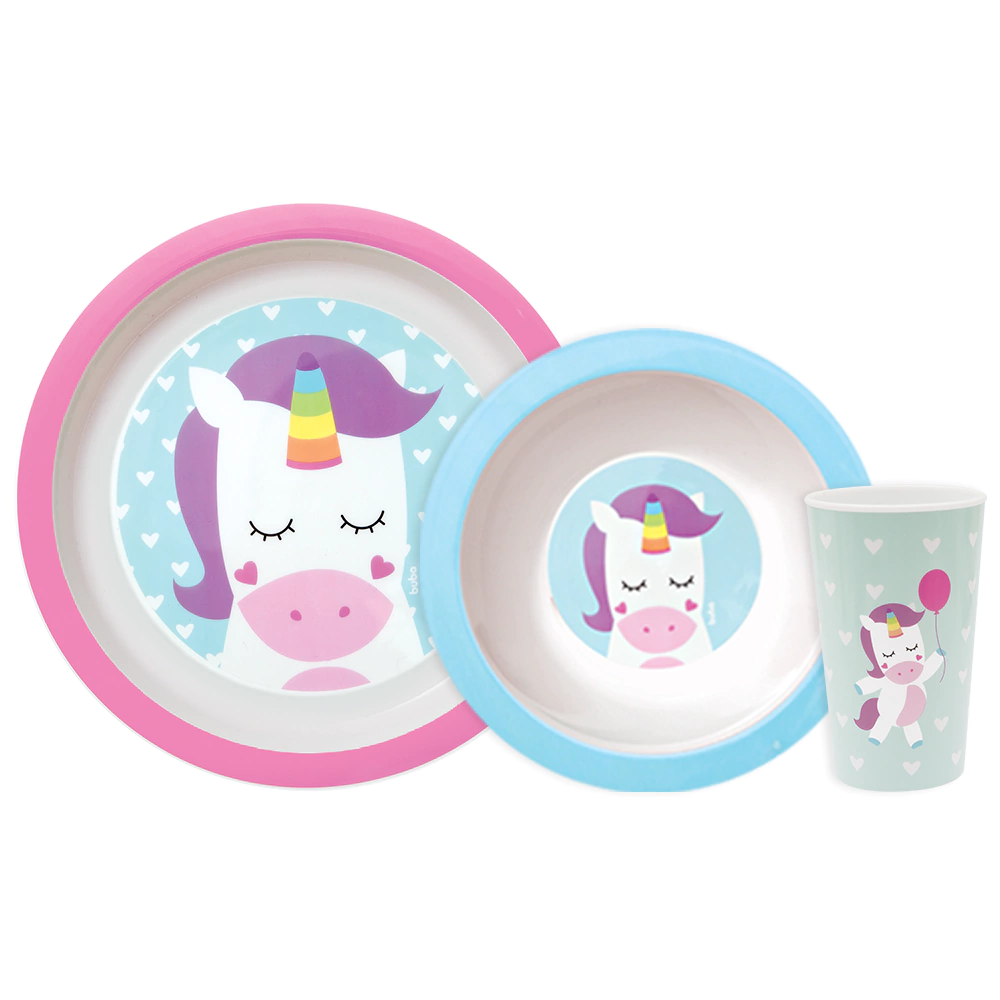 KIT REFEICAO ANIMAL FUN UNICORNIO