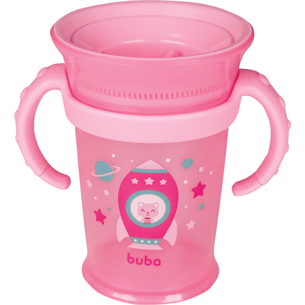COPO DE TREINAMENTO 360º C0M ALCA REMOVIVEL FOGUETE ROSA