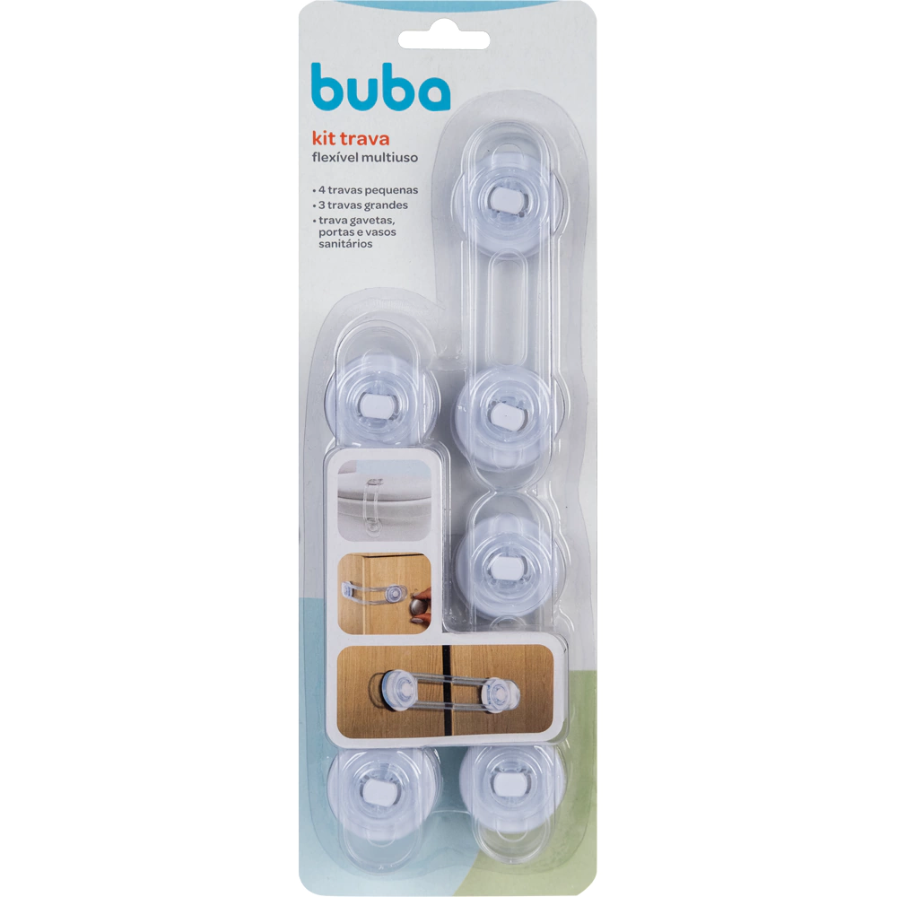KIT TRAVA DE SEGURANÇA MULTIUSO FLEXIVEL - 7 PEÇAS