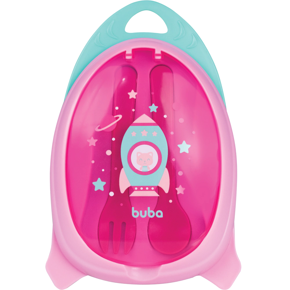 KIT REFEICAO COM TALHER - FOGUETE ROSA
