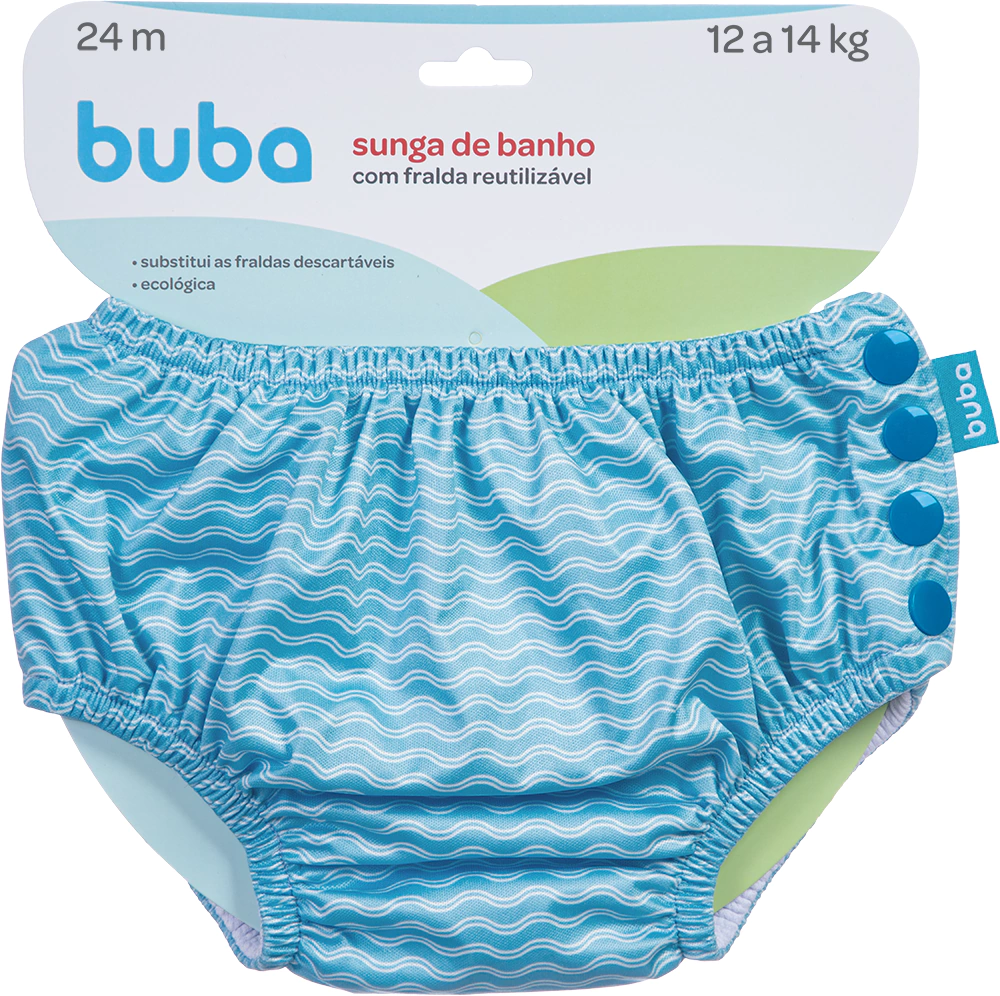 SUNGA DE BANHO COM FRALDA REUTILIZAVEL - ONDAS - G