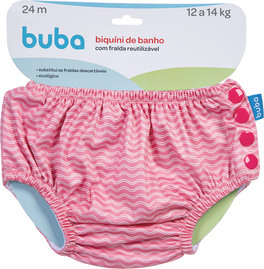 BIQUINI DE BANHO COM FRALDA REUTILIZAVEL - ONDAS - G
