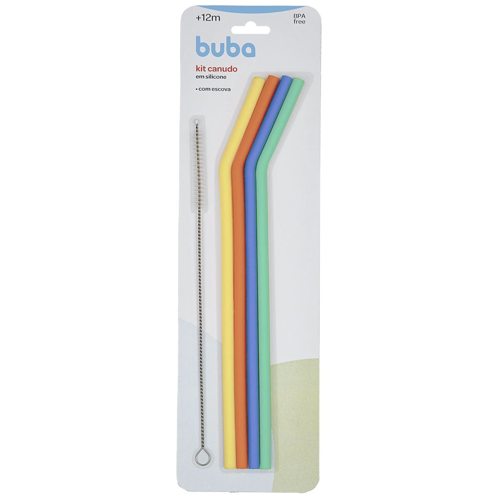 CANUDOS EM SILICONE KIT COM 4 + ESCOVA DE LIMPEZA