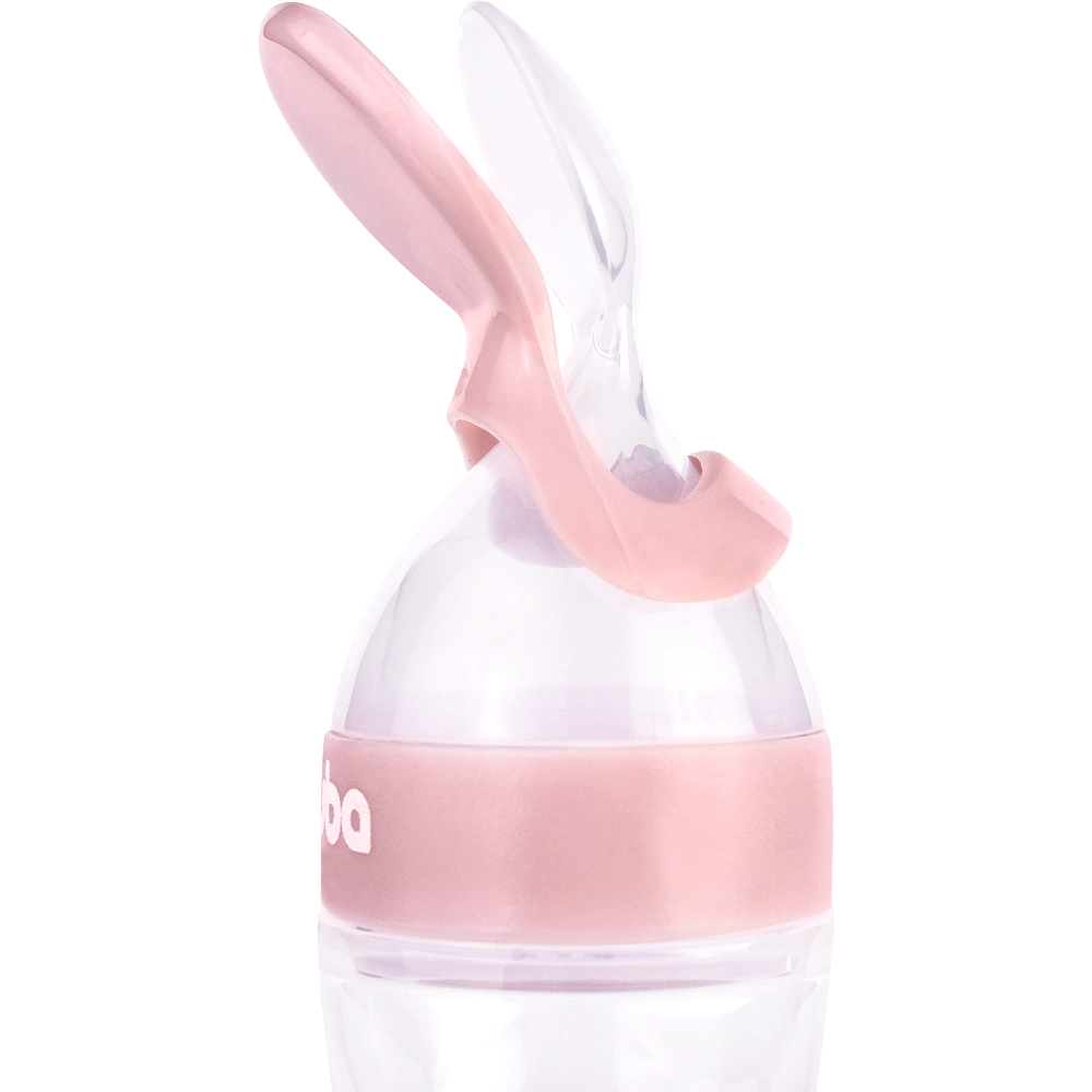 COLHER DOSADORA EM SILICONE ROSA BEBÊ