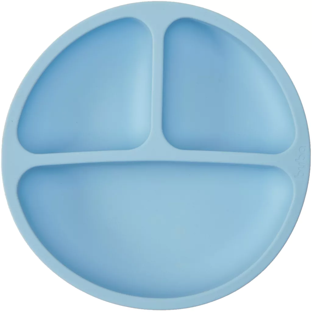 PRATINHO EM SILICONE COM VENTOSA AZUL